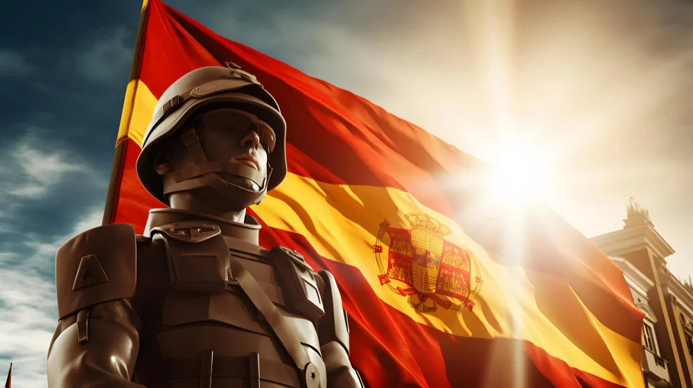 soldier with spain flag